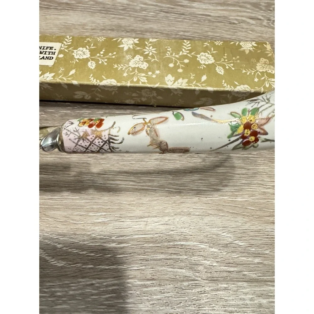 Vintage Sheffield Porcelain Handle Cake Knife brides Knife